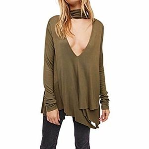 NWT Free People V-Neck Choker Top